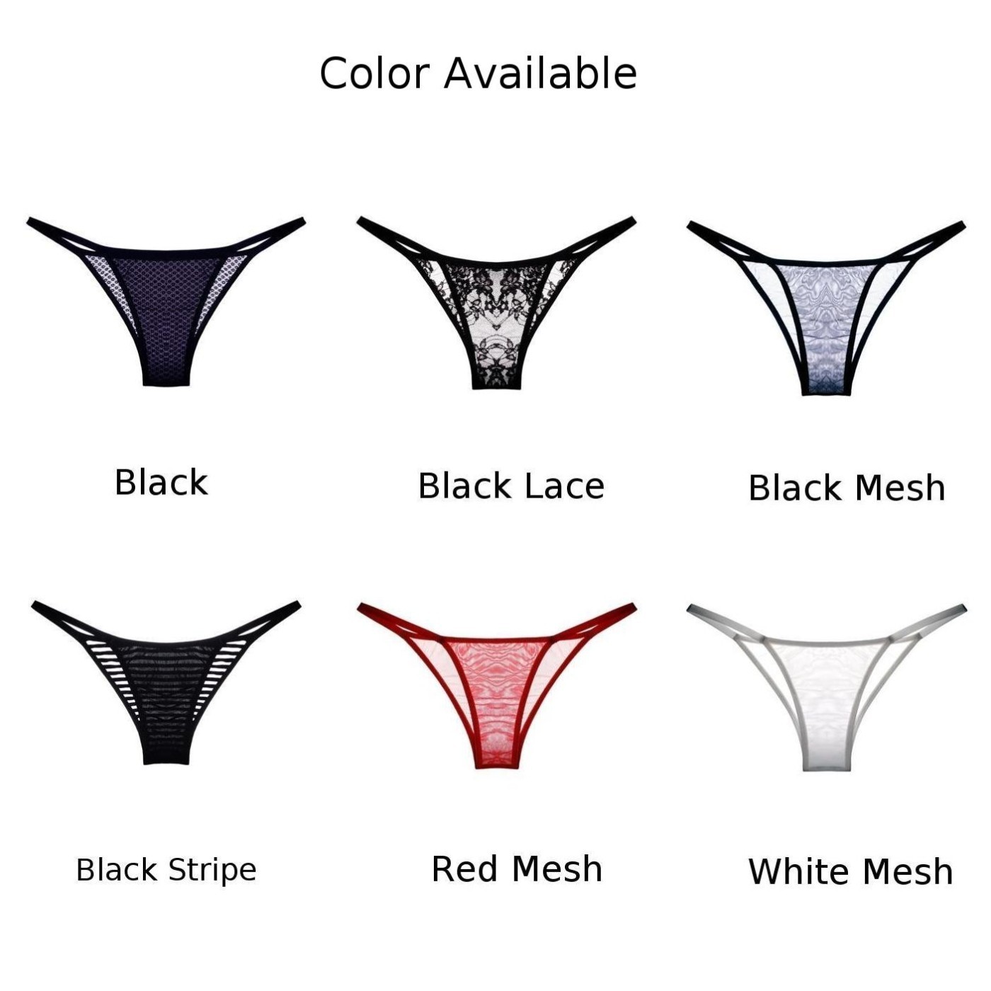 Sexy Women See Through Panties Low-Rise Thongs Lingerie Tangas Underwear Briefs