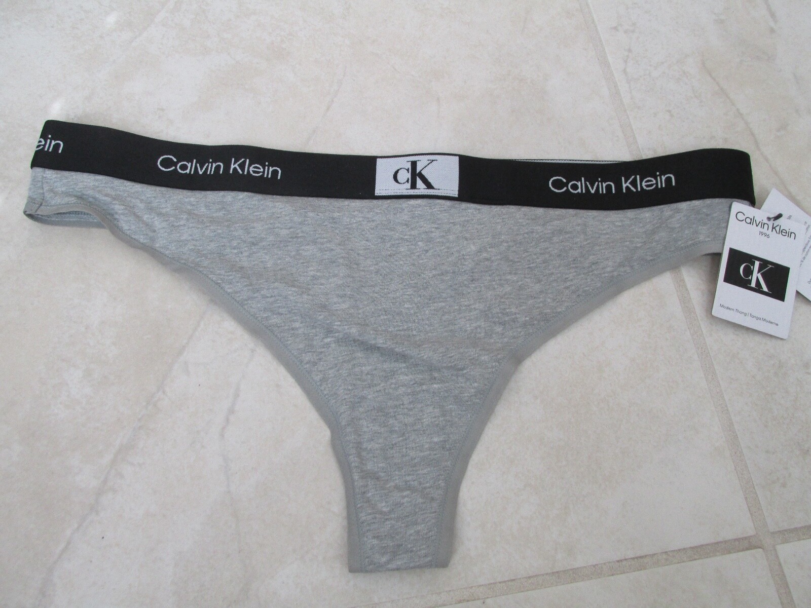 NEW Calvin Klein 1996 Modern Thong Underwear WOMEN’S Plus SZ 1x GREY $22.00