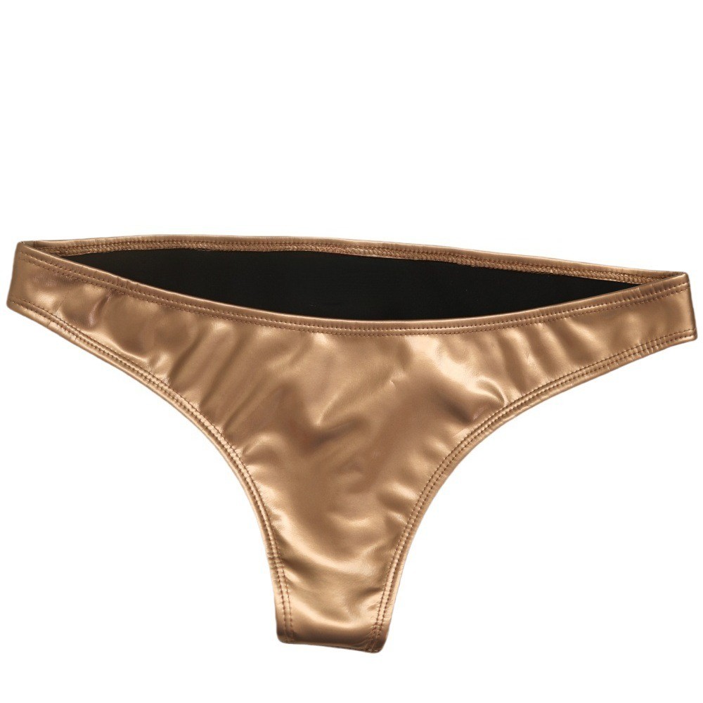 S-2XL Shiny Faux PU Leather Briefs Wet Look PVC Panties Women Underwear Lingerie