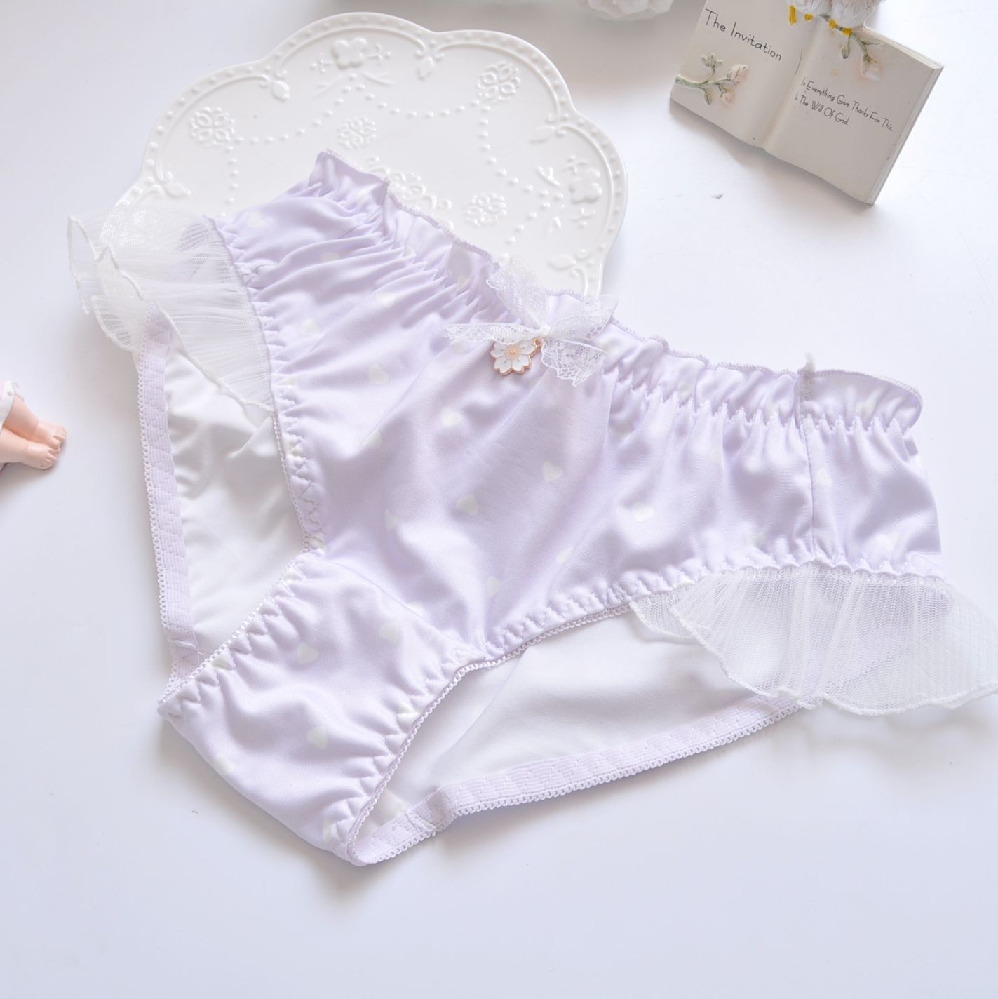 4pcs Womens Satin Panties Underwear Ruffle Shiny Knickers Cheeky Hipsters Lots
