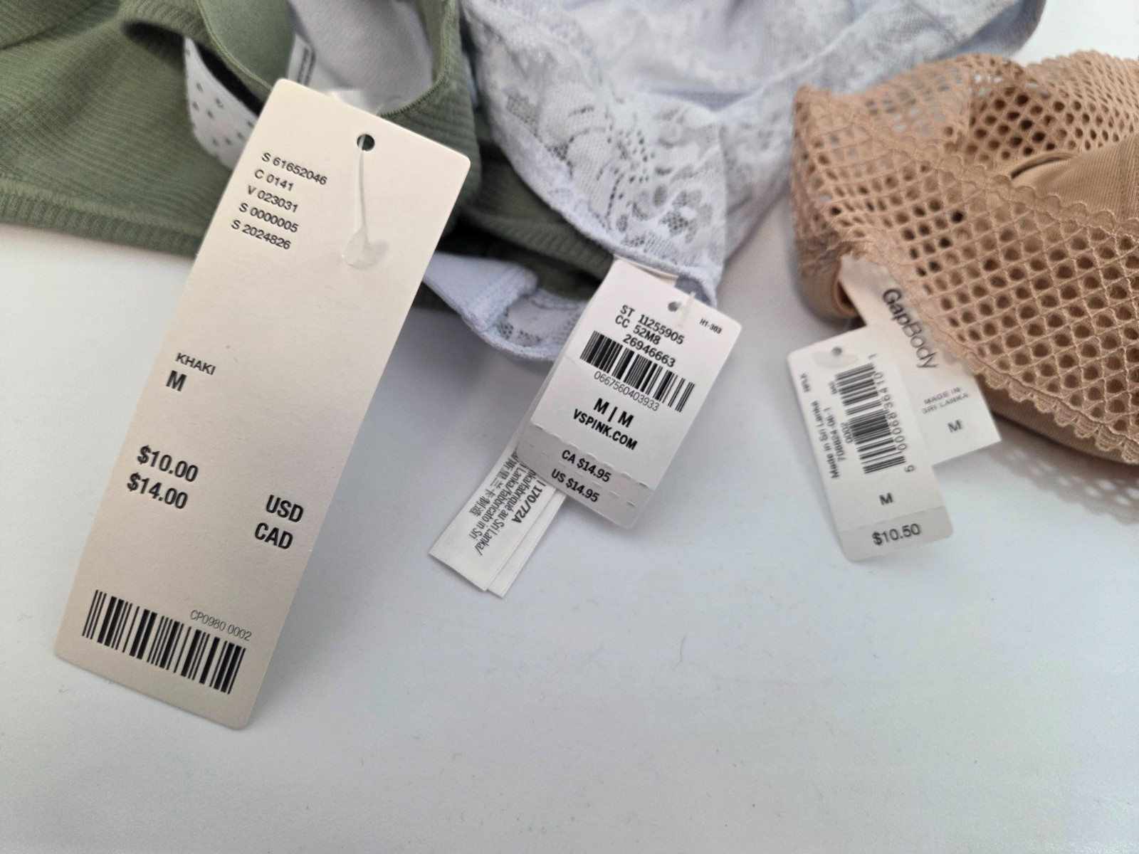 Lot of 3 Medium Thongs Pink VS Out From Under Gap Body NWT
