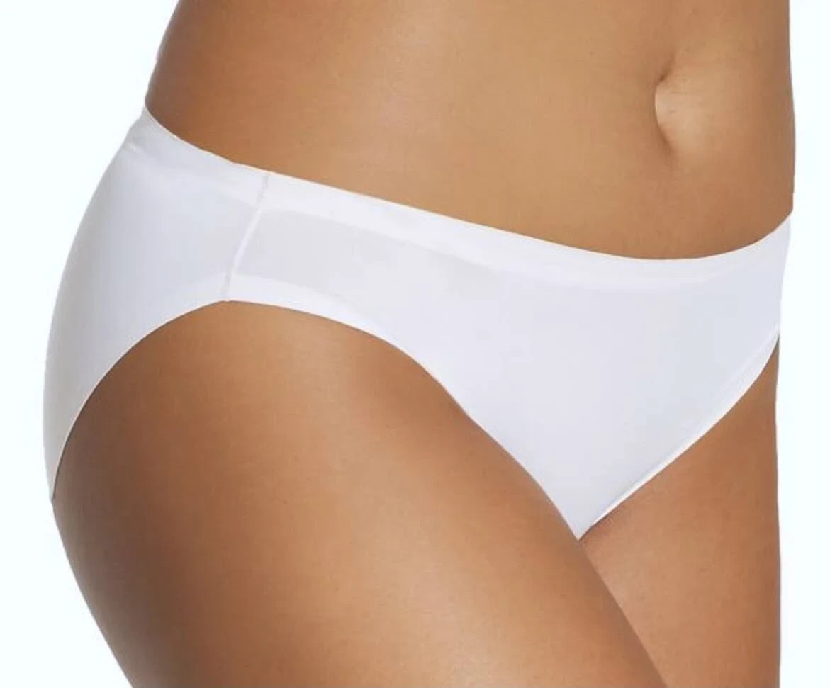 Hanes Womens White Bikini Underwear Cotton Panties 4 Pair Pack Multi Size New