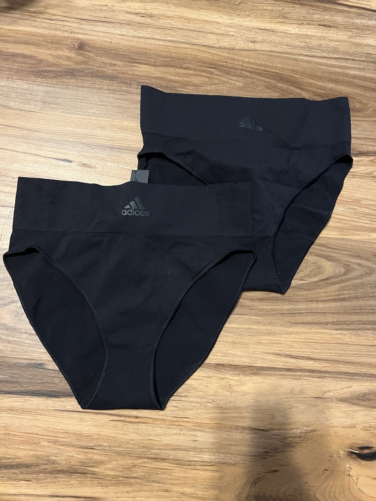 Adidas Womens Seamless Hi-Leg Brief Style-4A4H62, Black, 2 Pair Large