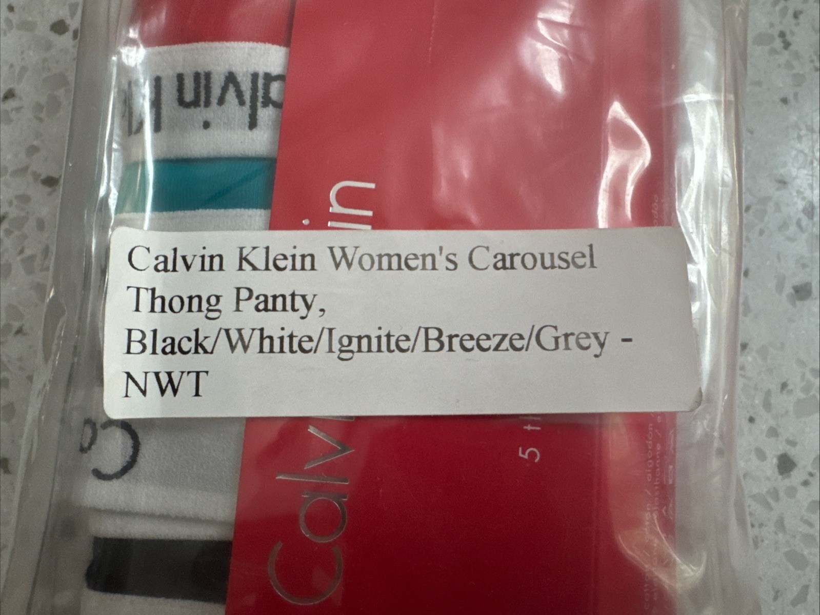 5 Pack Multi Colored Women’s Calvin Klein Carousel Thongs – Sexy – Medium