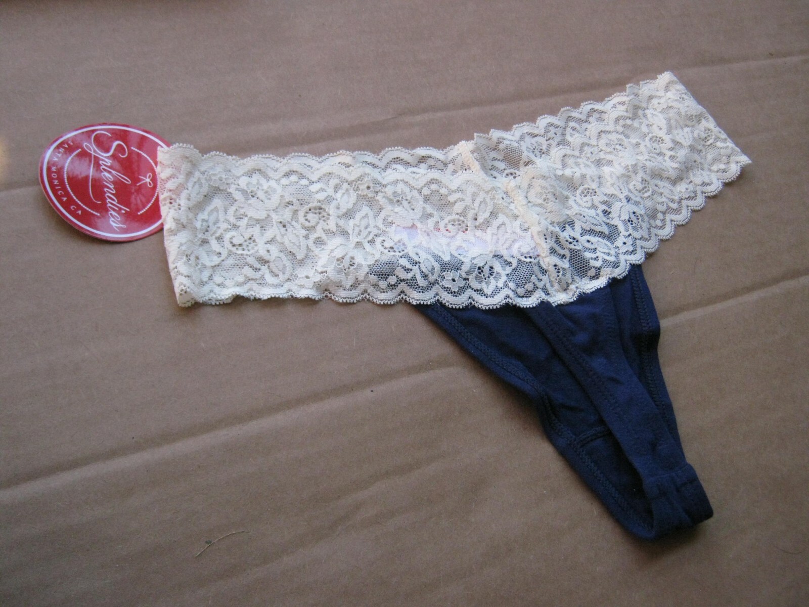 Splendies Santa Monica CA Women’s Lace Panty Tong NWT Size Large