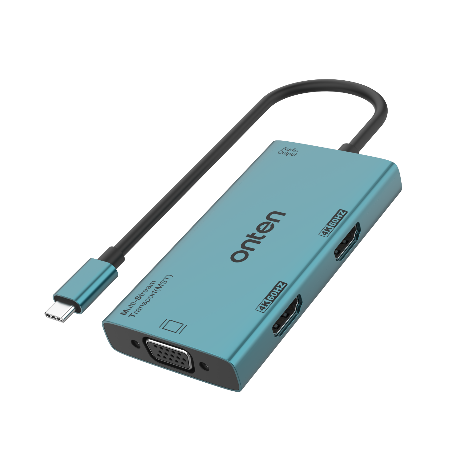 ONTEN 4 in 1 Type-C Multi-function dock station to HDMI*2+VGA with Audio support: MST and SST M206