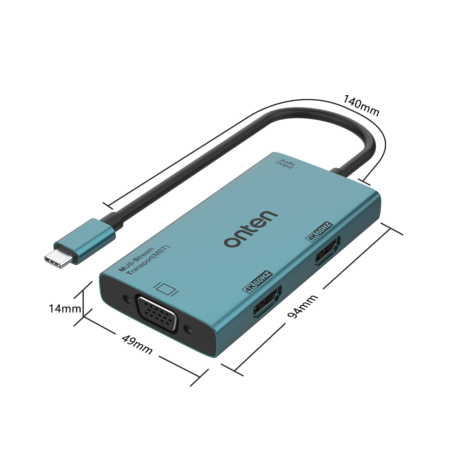 ONTEN 4 in 1 Type-C Multi-function dock station to HDMI*2+VGA with Audio support: MST and SST M206 - Image 4