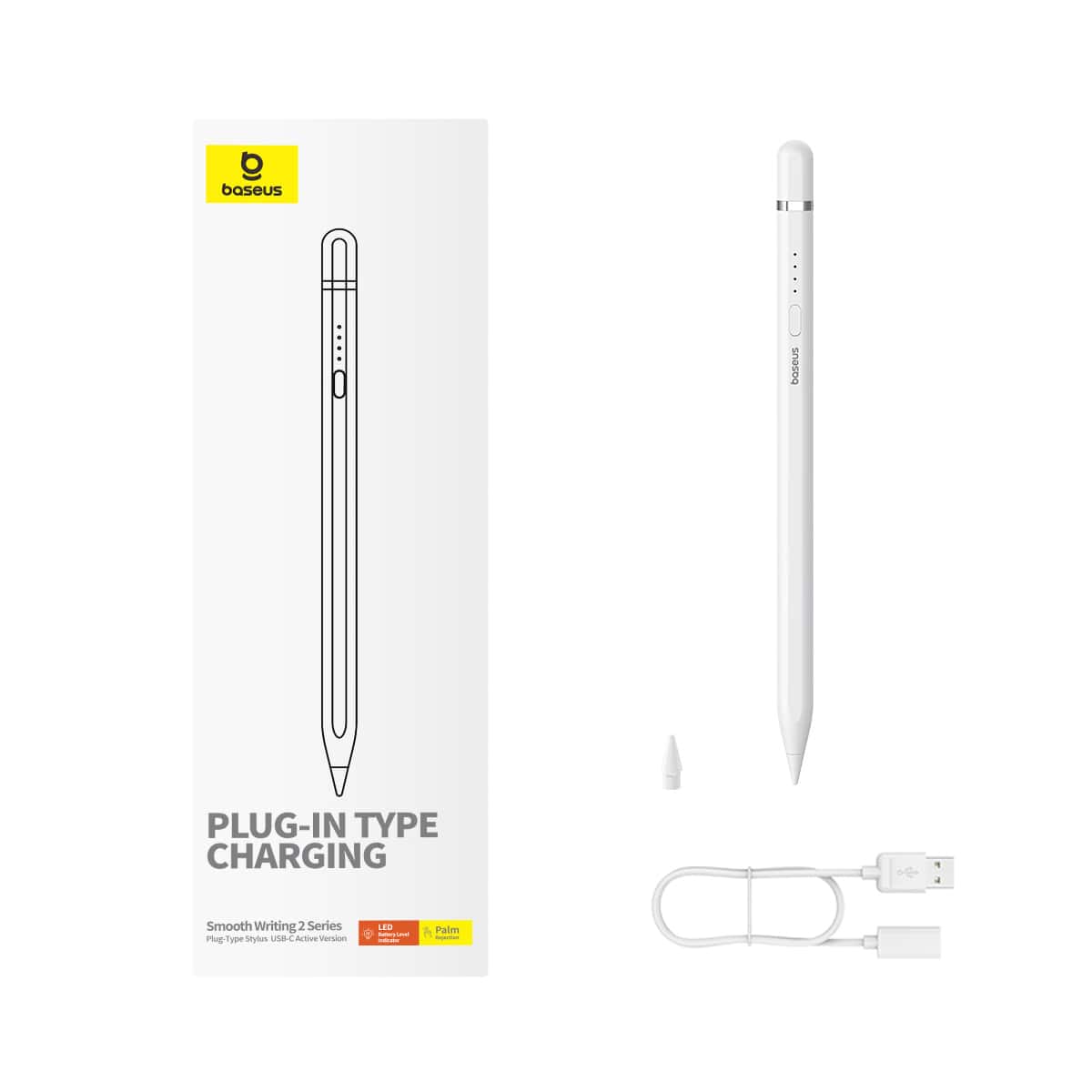 Baseus Smooth Writing 2 Series Plug-Type Stylus USB-C Active Wireless - Moon White