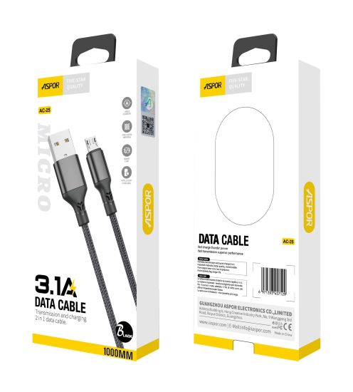 ASPOR FAST CHARGING AC-08 3.0A Micro Cable
