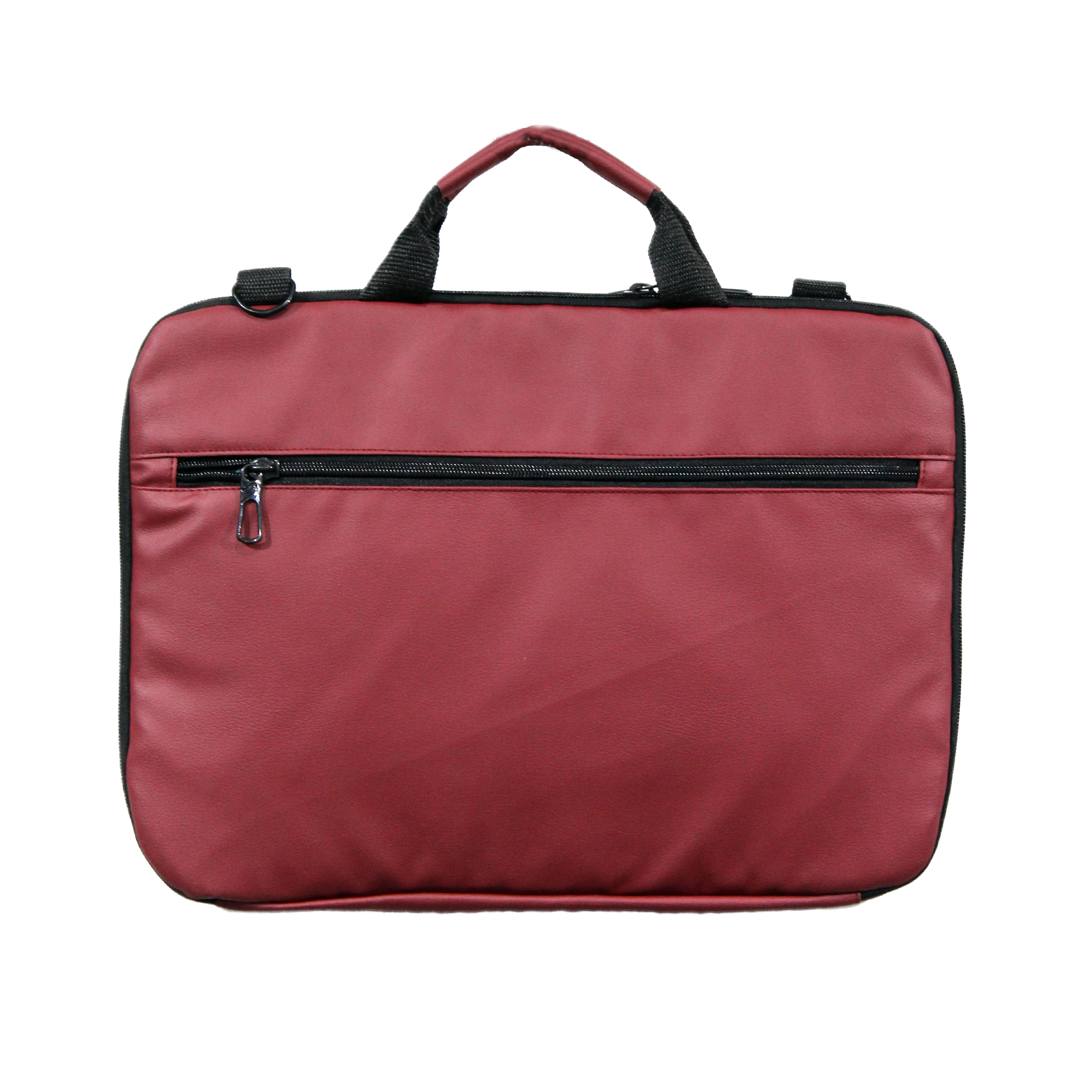 CX01 15.6 Inch Ultra Slim Laptop Bag - PU Leather, Maroon - Image 2